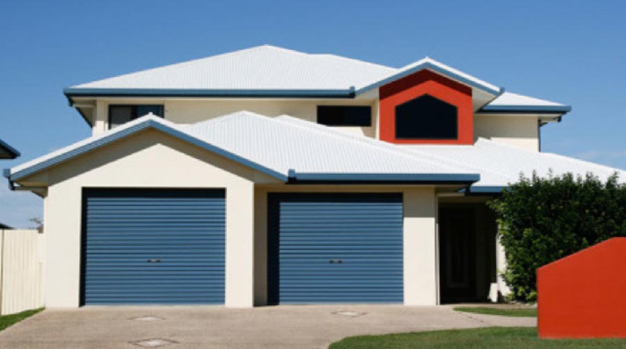 blue home roller doors in Perth
